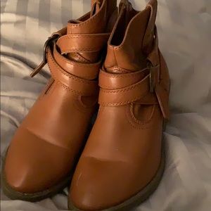 Ladies tan booties